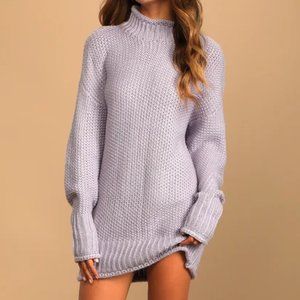 NEW WITH TAGS LULUS Light Purple Sweater Dress Medium